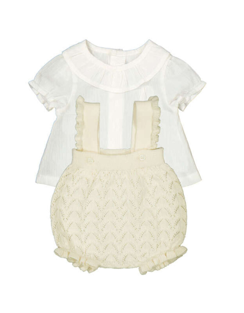 Mayoral Pale Yellow Bubble w/Collared Top