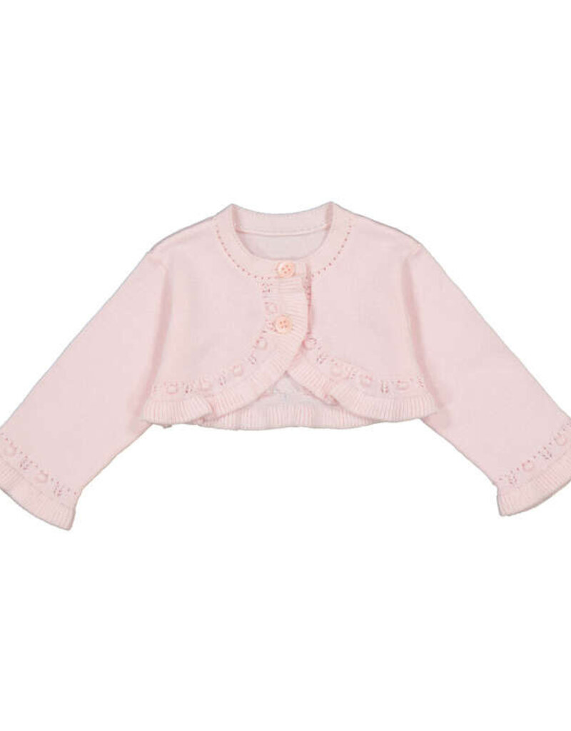 Mayoral Pink Knit Frill Cardigan