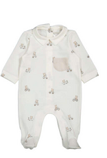 Mayoral White Footie w/Bear Print