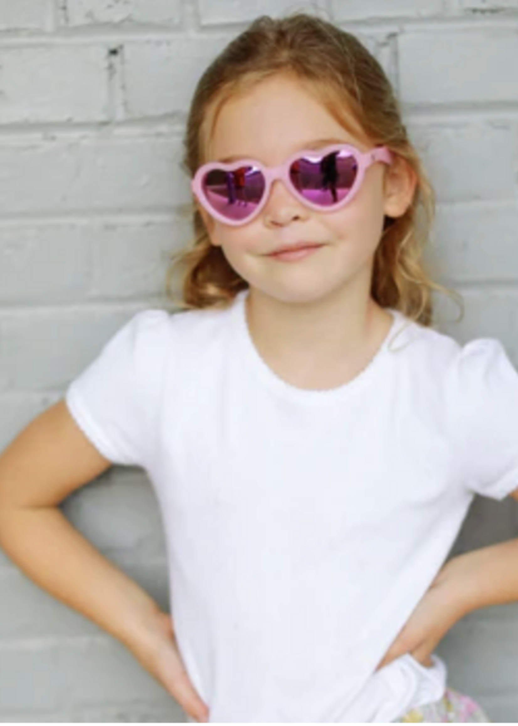 Babiators Frosted Pink Polarized Heart Mirrored Lens