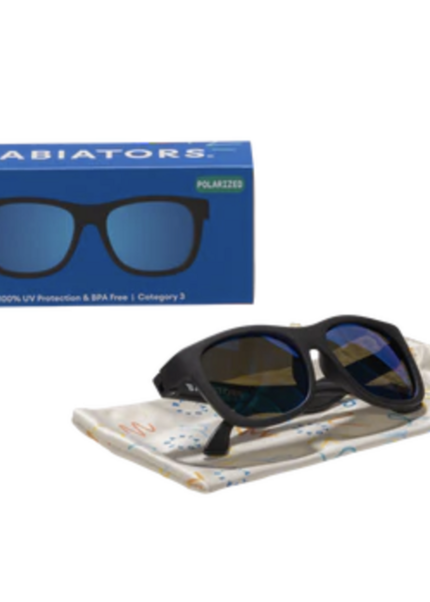 Babiators Jet Black Navigator Cobalt Polarized Mirrored Lens