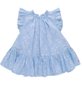 Pink Chicken harper dress - blue dewdrop block print