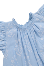 Pink Chicken harper dress - blue dewdrop block print