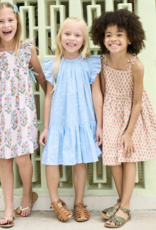 Pink Chicken harper dress - blue dewdrop block print
