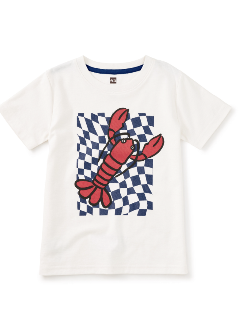 Tea Collection CHECKERBOARD CATCH GRAPHIC TEE CHALK