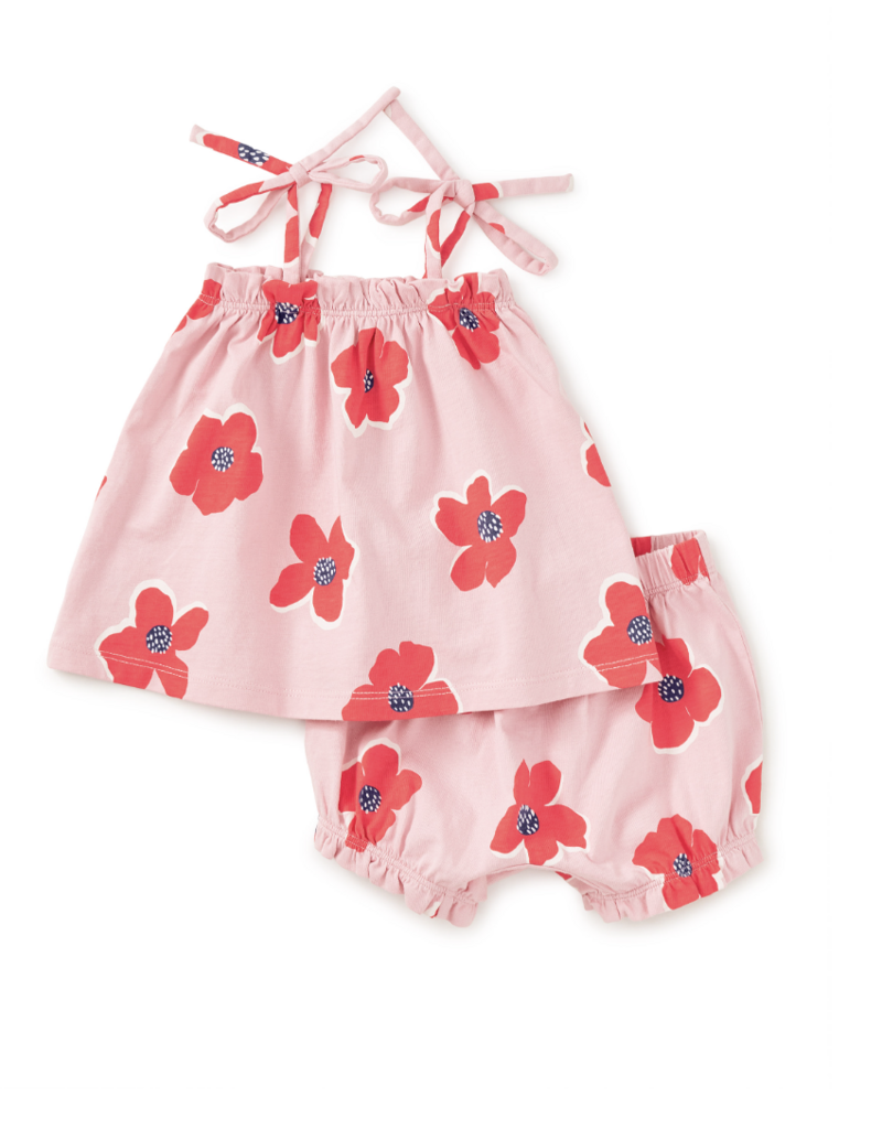 Tea Collection TIE SHOULDER BABY SET ROCK FLORAL