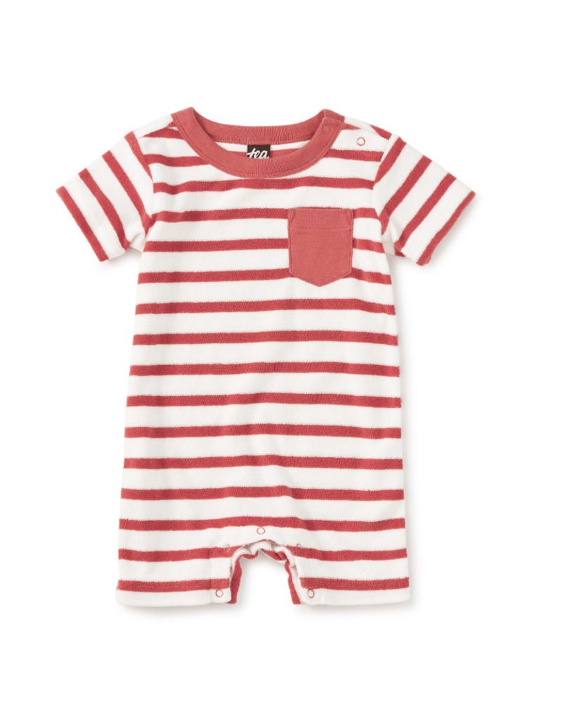 Tea Collection TERRYCLOTH SHORTIE BABY ROMPER POMME