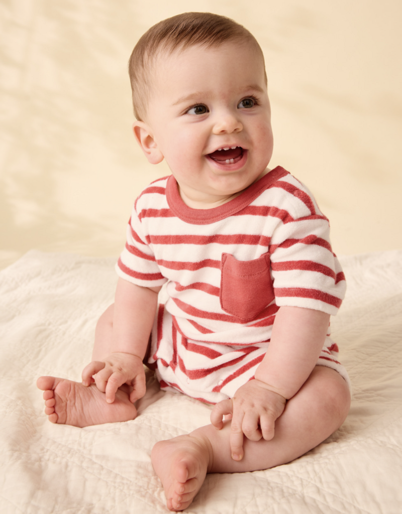 Tea Collection TERRYCLOTH SHORTIE BABY ROMPER POMME