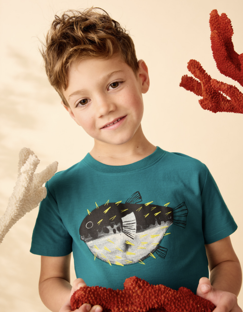 Tea Collection PUFFER FISH GRAPHIC TEE SCUBA