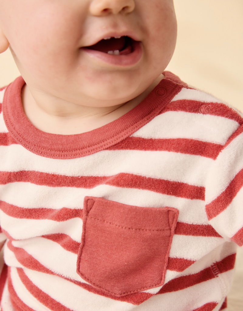 Tea Collection TERRYCLOTH SHORTIE BABY ROMPER POMME