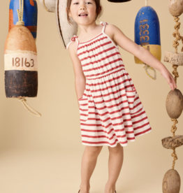 Tea Collection TERRYCLOTH TIE SHOULDER TWIRL DRESS