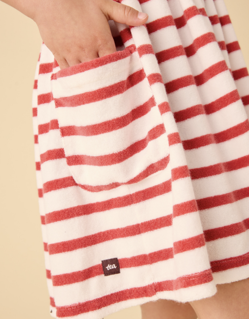 Tea Collection TERRYCLOTH TIE SHOULDER TWIRL DRESS