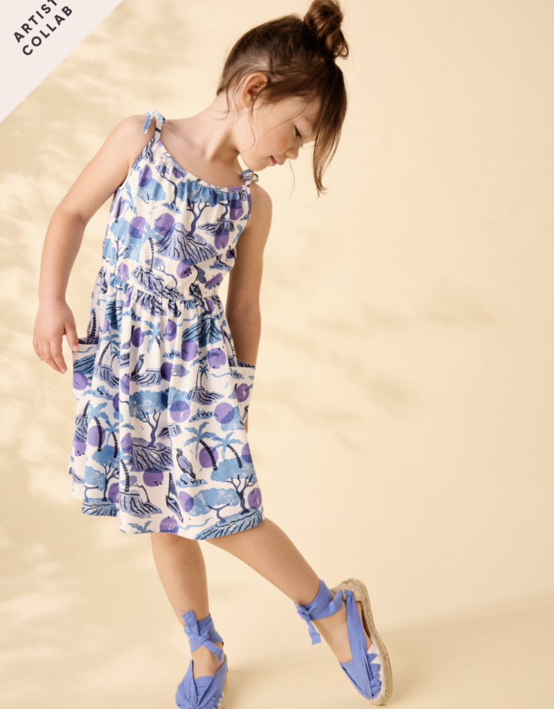 Tea Collection TIE SHOULDER TWIRL DRESS COSTA BRAVA