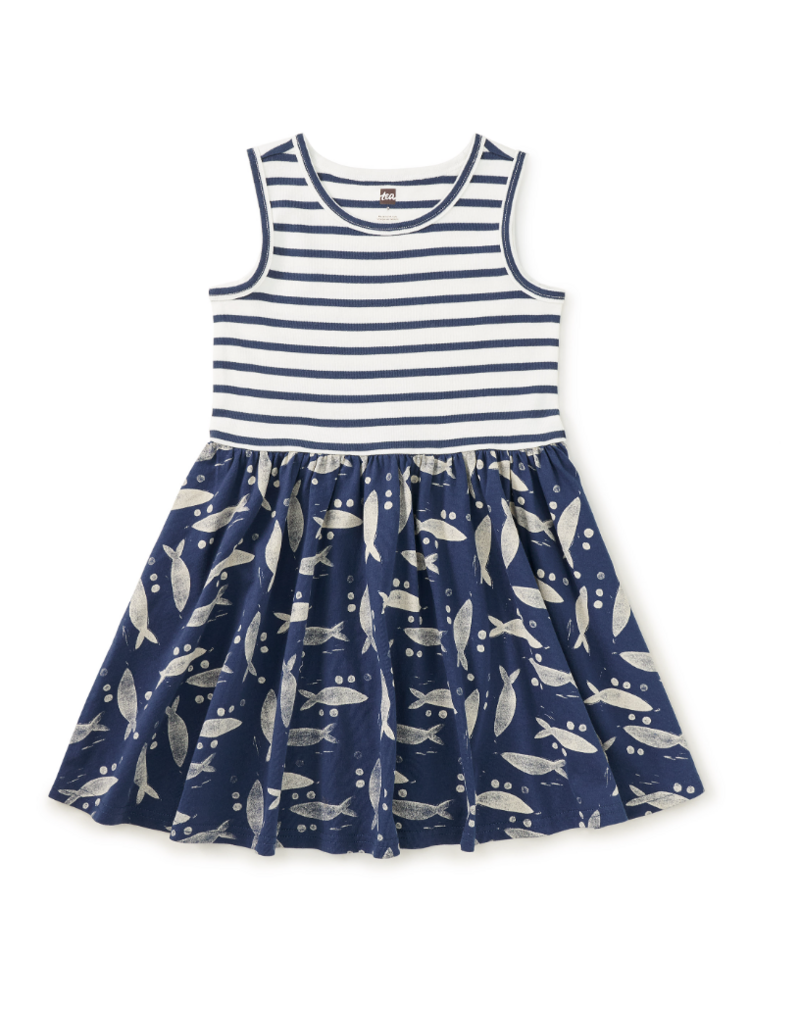 Tea Collection PRINT MIX TANK SKIRTED DRESS BLOCKPRINT SARDINES