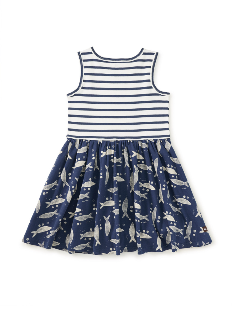 Tea Collection PRINT MIX TANK SKIRTED DRESS BLOCKPRINT SARDINES