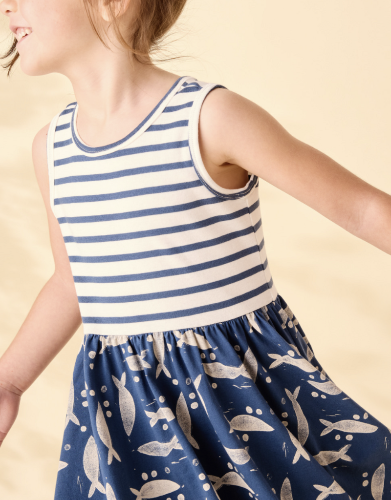 Tea Collection PRINT MIX TANK SKIRTED DRESS BLOCKPRINT SARDINES