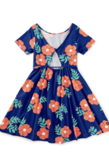 Tea Collection TWIST BACK BALLET DRESS ROCK ROSE