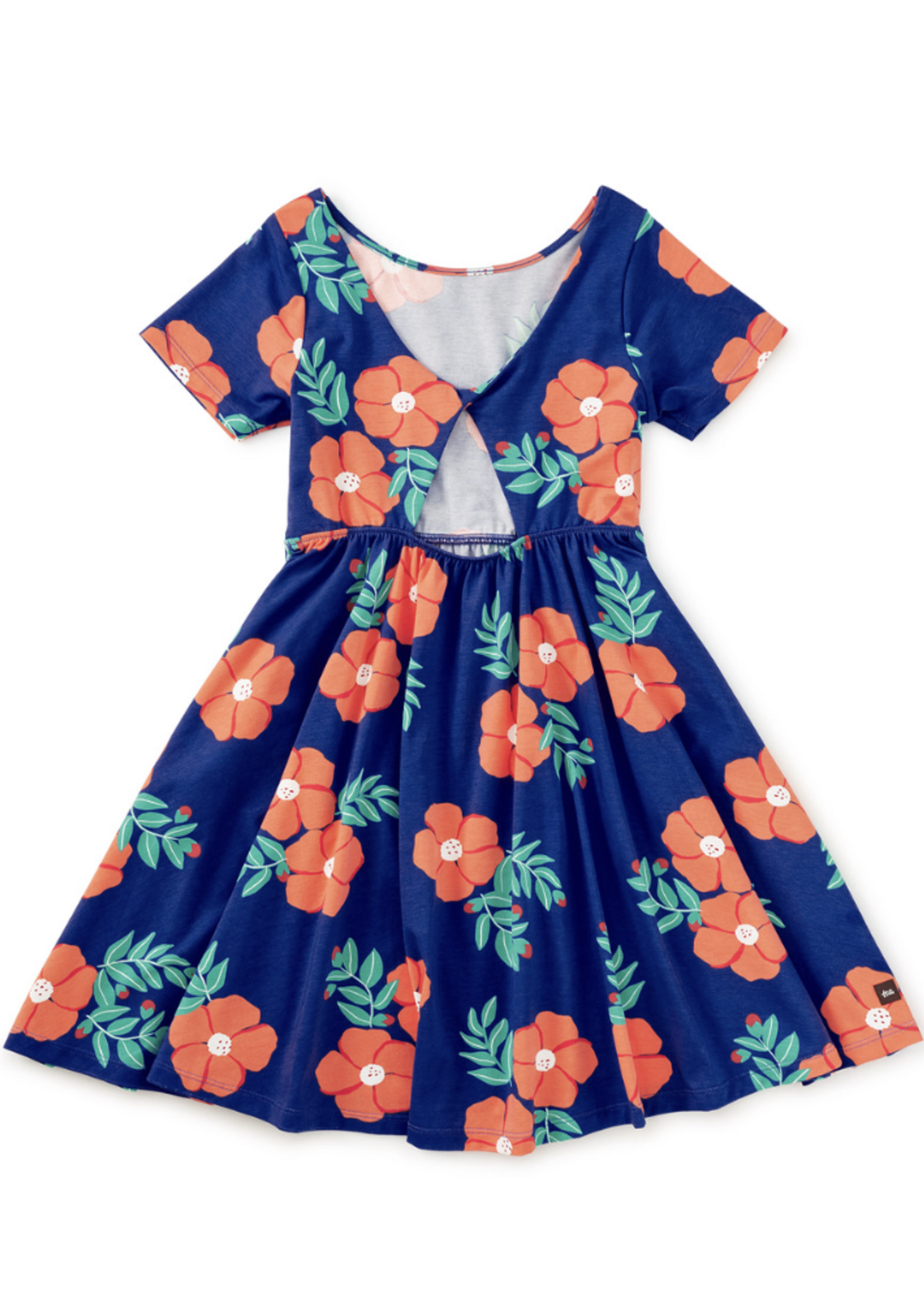 Tea Collection TWIST BACK BALLET DRESS ROCK ROSE