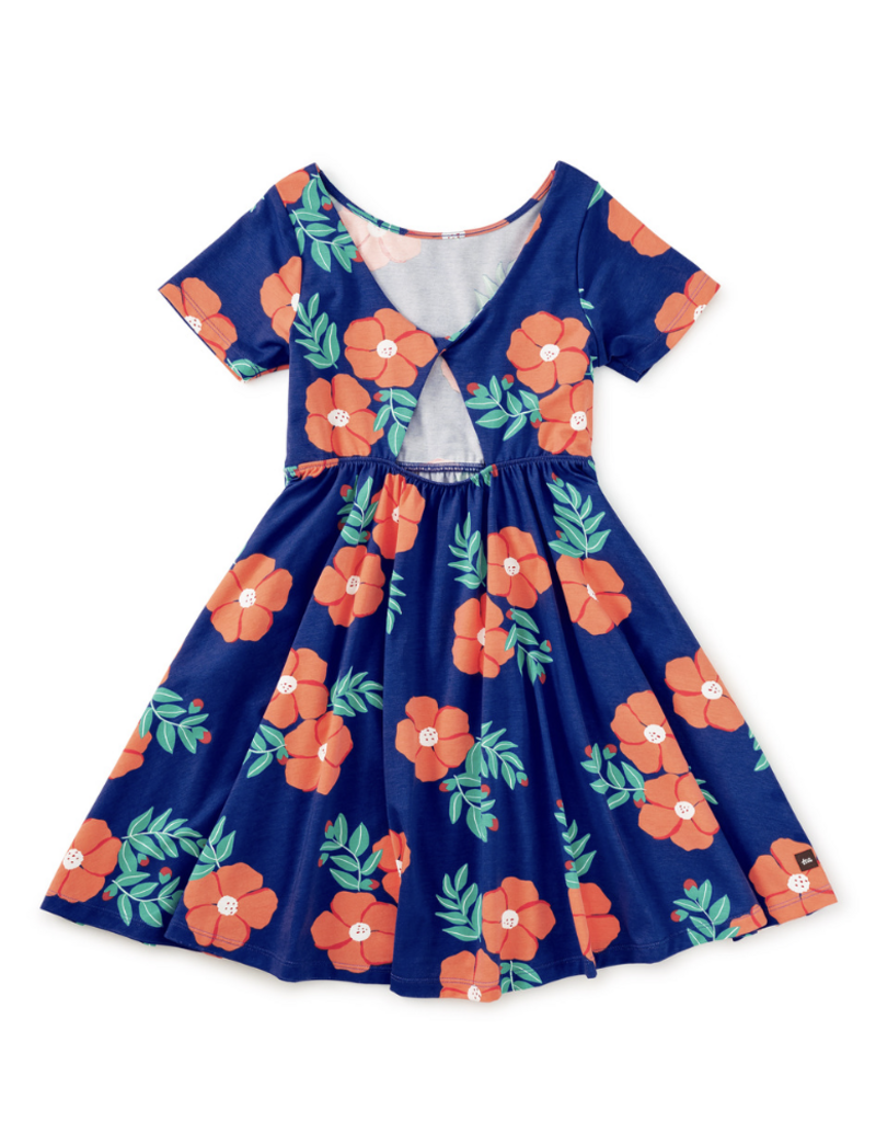 Tea Collection TWIST BACK BALLET DRESS ROCK ROSE