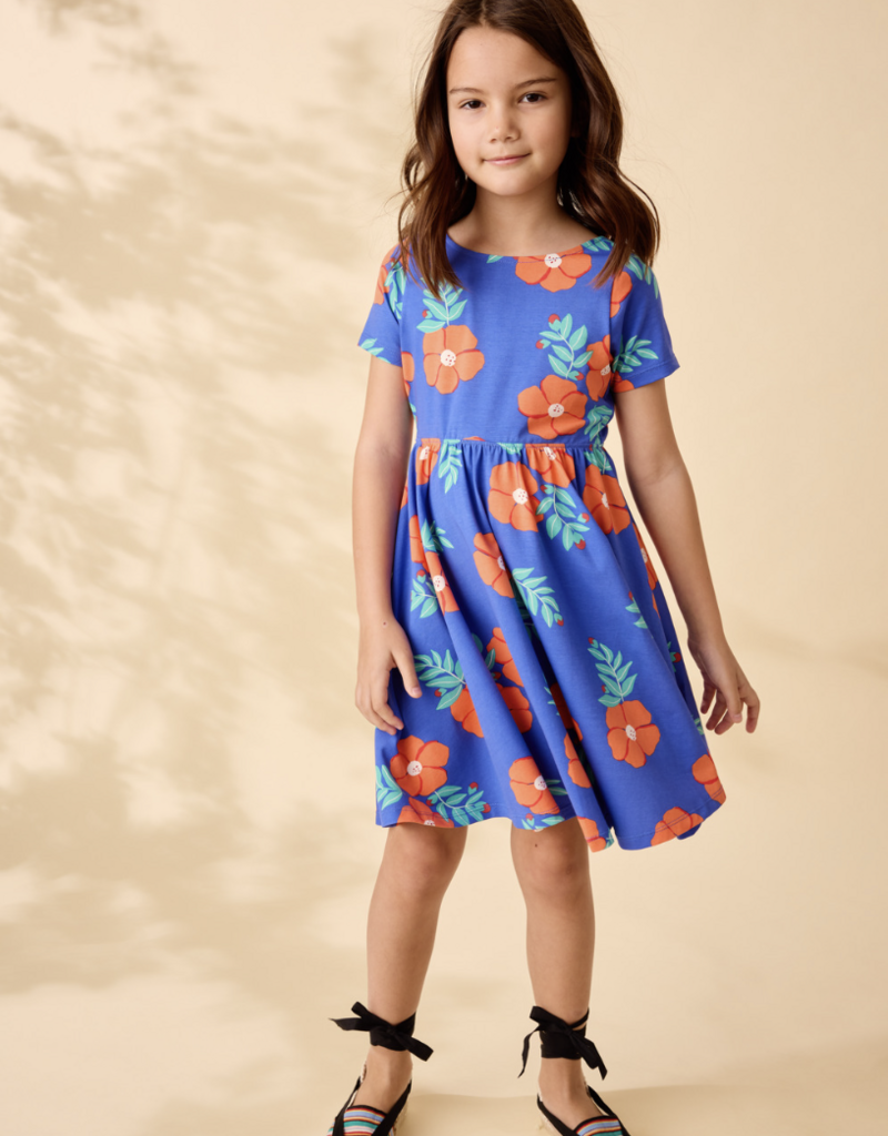 Tea Collection TWIST BACK BALLET DRESS ROCK ROSE