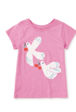 Tea Collection CHERRY WINGS GRAPHIC TEE PERENNIAL PINK