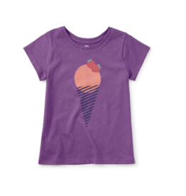 Tea Collection SALE GLITTER STRAWBERRY GRAPHIC TEE DEEP LAVENDER