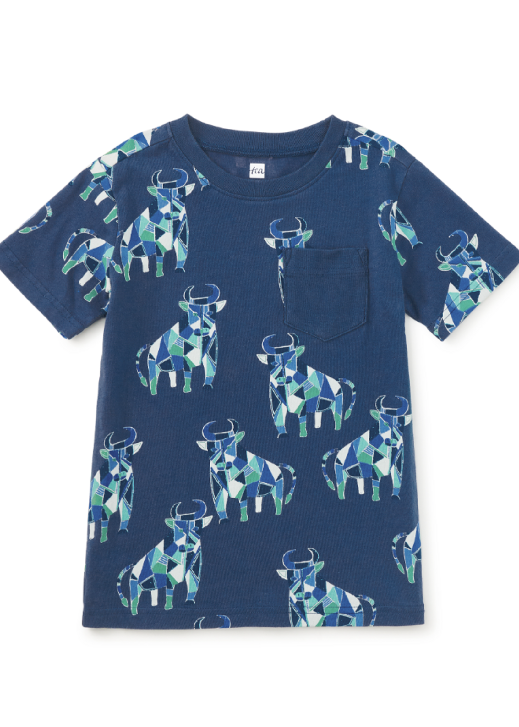 Tea Collection PRINTED POCKET TEE PICASSOS TOROS