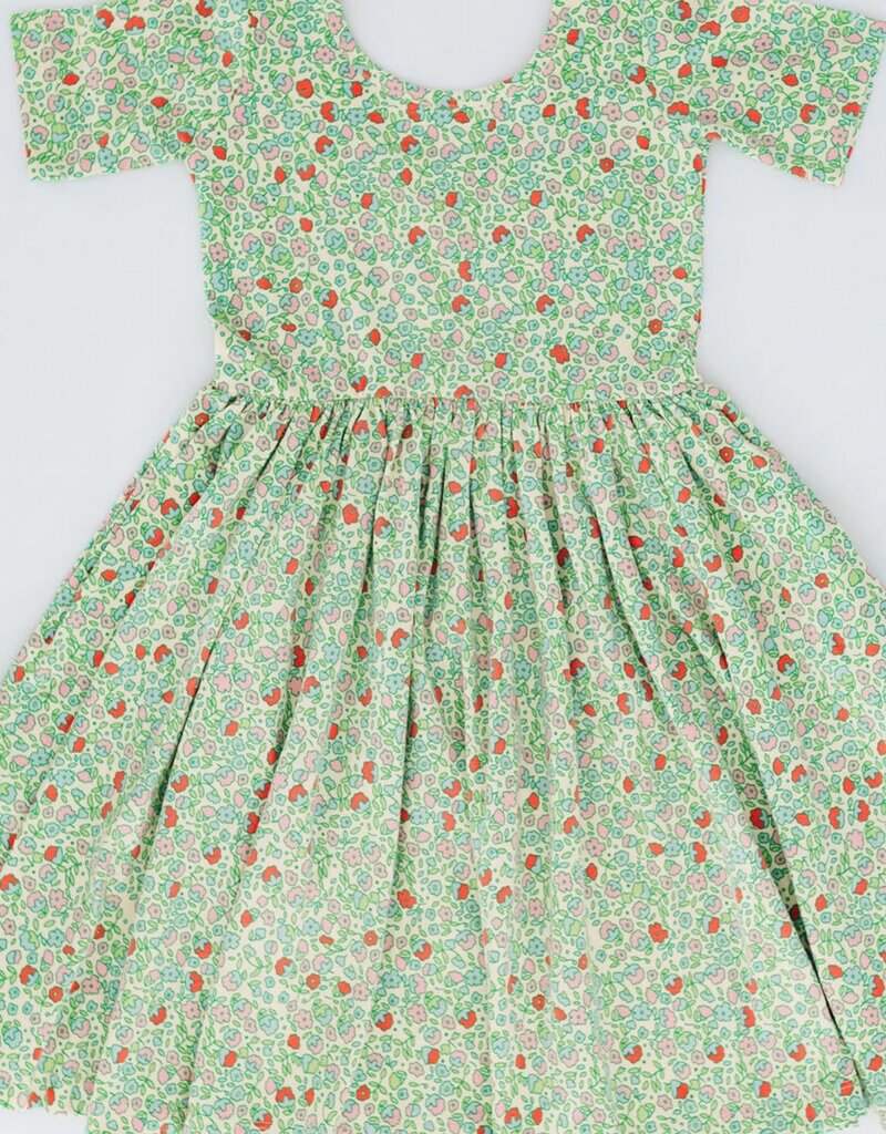 Good Apples Kids S/S Twirl Dress Spring Green Floral