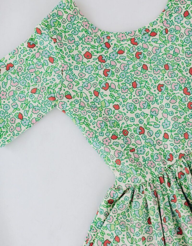 Good Apples Kids S/S Twirl Dress Spring Green Floral