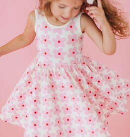 Good Apples Kids S/S Twirl Dress Pink Daisies
