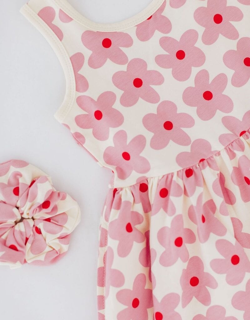 Good Apples Kids S/S Twirl Dress Pink Daisies