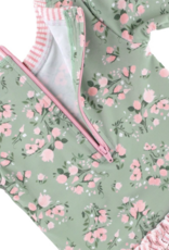RuffleButts L/S One Piece Rash Guard Tea Roses