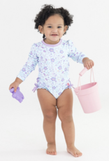 RuffleButts L/S One Piece Rashguard Fairytale Garden
