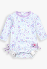 RuffleButts L/S One Piece Rashguard Fairytale Garden