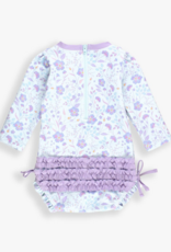 RuffleButts L/S One Piece Rashguard Fairytale Garden