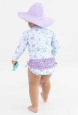 RuffleButts L/S One Piece Rashguard Fairytale Garden
