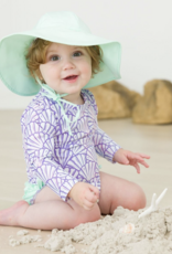 RuffleButts Magical Mermaid L/S One Piece Rashguard w/Back Ruffles
