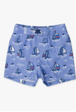 RuffleButts Blue Seas the Day Swim Trunks