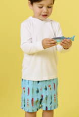 RuffleButts Gone Fishin Performance Hybrid Swim Trunks