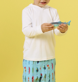 RuffleButts Gone Fishin Performance Hybrid Swim Trunks