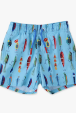 RuffleButts Gone Fishin Performance Hybrid Swim Trunks