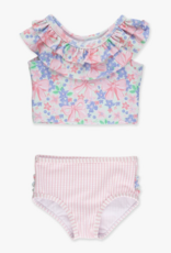RuffleButts Bow Blooms Ruffle Tankini 2-Piece Swimsuit w/Ruffles