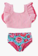 RuffleButts Bright Blossoms Butterfly Tankini Swimsuit w/Ruffles