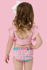 RuffleButts Bright Blossoms Butterfly Tankini Swimsuit w/Ruffles