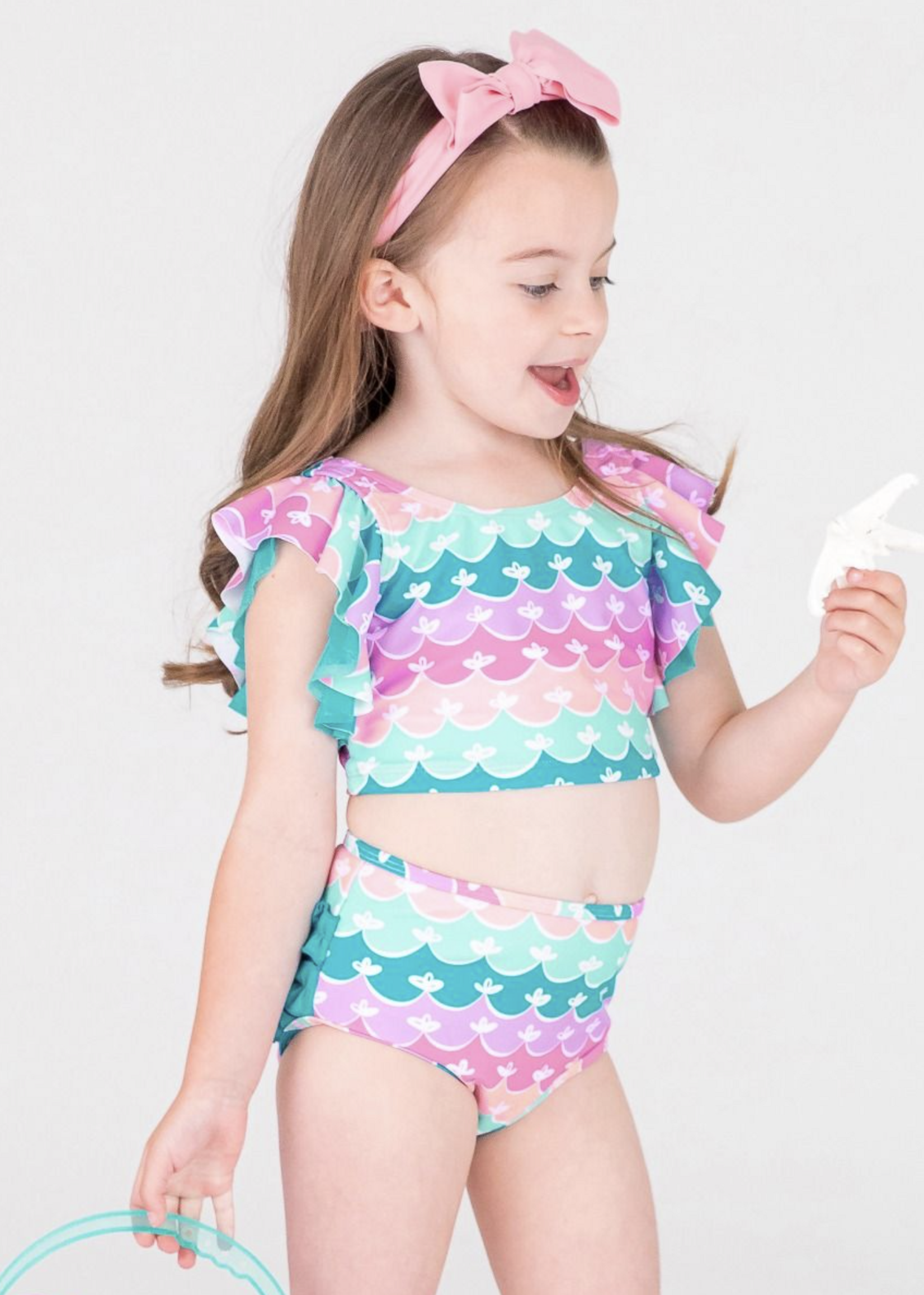 RuffleButts Mermaid Butterfly Tankini w/Ruffles