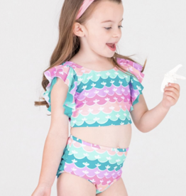 RuffleButts Mermaid Butterfly Tankini w/Ruffles