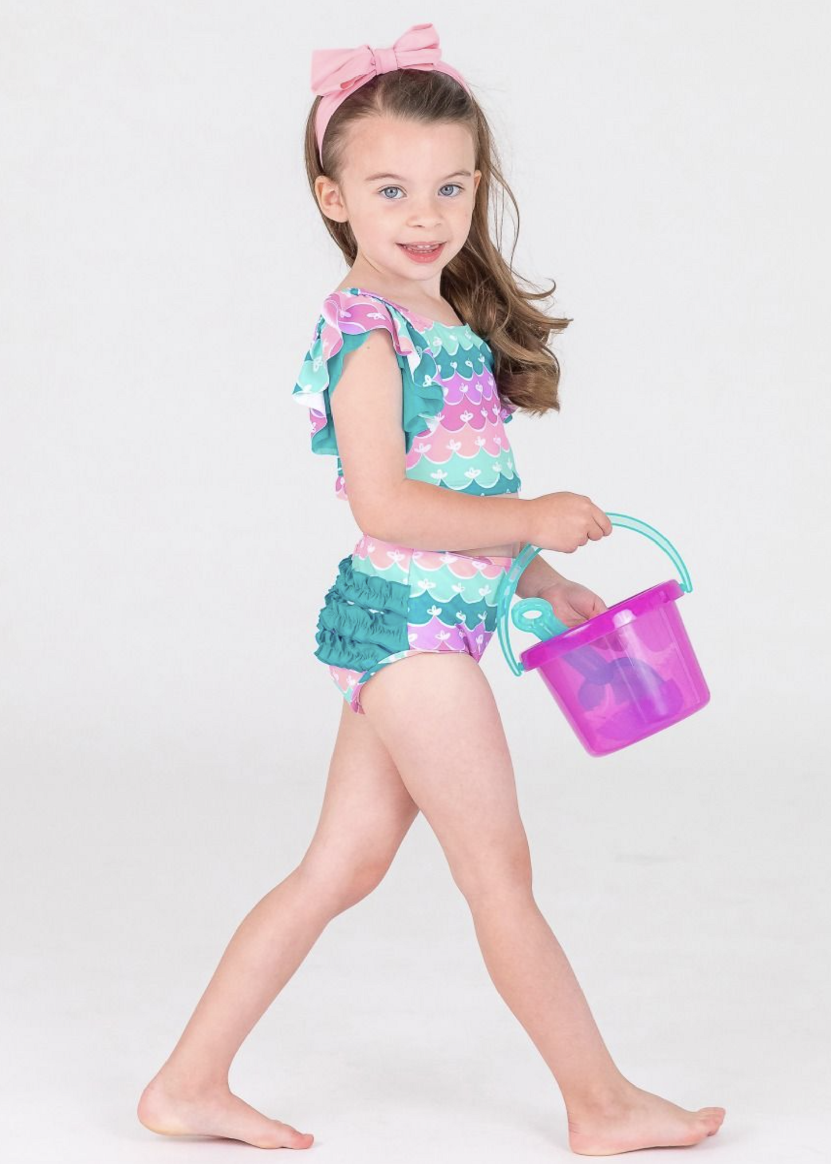 RuffleButts Mermaid Butterfly Tankini w/Ruffles