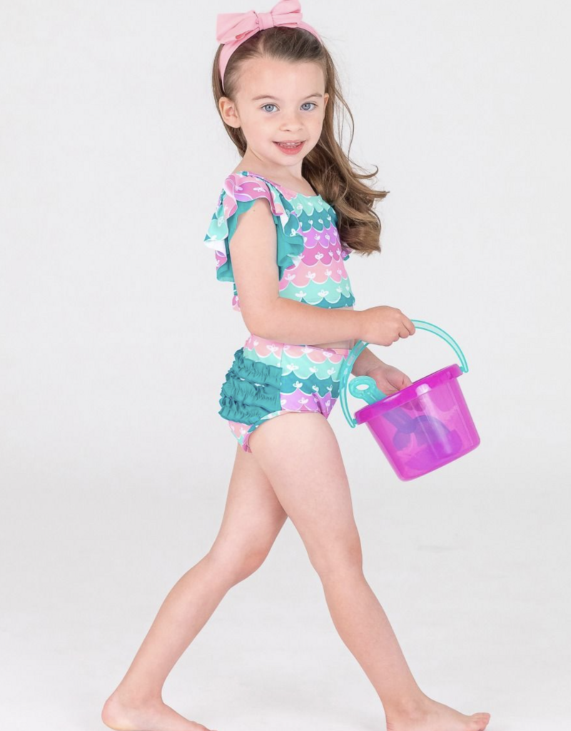 RuffleButts Mermaid Butterfly Tankini w/Ruffles