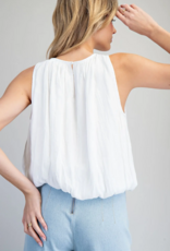 ee:some Solid Sleeveless Gathered Blouse Off White