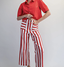 ee:some Striped Straight Leg Pants Tomato